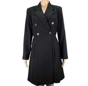 Anne Taylor Loft blazer dress women 6 double breasted collar knee length jigger - Picture 1 of 7