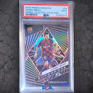 2019 OBSIDIAN #S8 LIONEL MESSI ELECTRIC ETCH PINK #10/11 PSA 9 MINT JERSEY MATCH - Picture 1 of 2