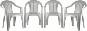 Plastic Chair White Adult Indoor Outdoor Garden Low Back Seat Patio Camping - Picture 1 of 28