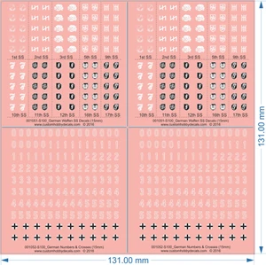 German Waffen SS, Number & Cross Decals 'FoW GE954'- 1/100 - Water Decal - Picture 1 of 2