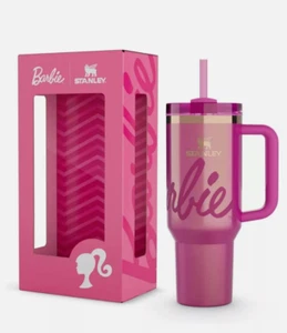 BARBIE Stanley Cup 30 Oz Pink Glitter Quencher H2.O Tumbler - Barbie - Picture 1 of 1