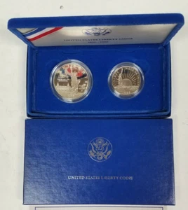 CS0286SSSCiO U.S. MINT COMMEM 2 COIN YEAR 1986-S STATUE OF LIBERTY PRCAM SET OGP - Picture 1 of 2