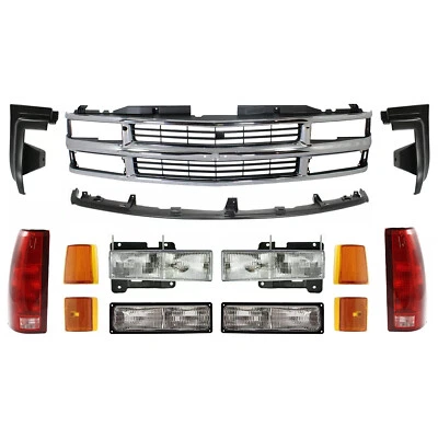 Parrilla delantera + rellenos + kit de faros + luces traseras para GMC serie C/K 1994-2000 Foto 1 de 4