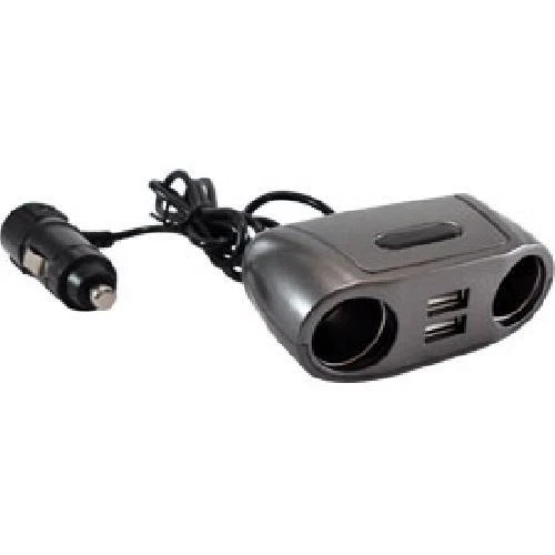 Double prise allume-cigare avec 2 prises USB 12V 24V 2.1A Fusible 5A - Photo 1/1