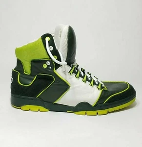 Dolce Gabbana DG Leather Basketball Sneakers Lime & Hunter Green US 11.5 EU 44 - Picture 1 of 12