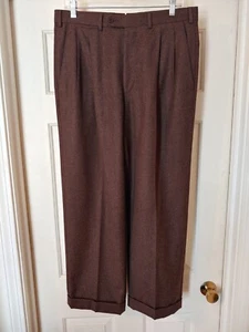ERMENEGILDO ZEGNA Wool/Cashmere Blend, Brown Men's Dress Pants, Size33/32X28/ - Picture 1 of 10