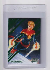 2022 Upper Deck Fleer Ultra Avengers Green Foil Captain Marvel #13 - Picture 1 of 2