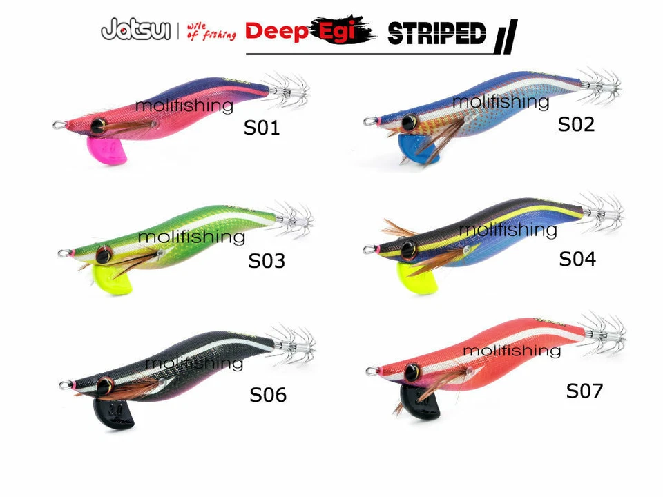 EGI TOTANARA PESCA SEPPIE EGING SPIAGGIA O BARCA JATSUI DEEP EGI STRIPED 3.0 NEW