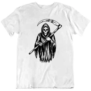 Halloween Skeleton The Death Grim Reaper Scythe Cloak Horror T Shirt Gift New - Picture 1 of 12