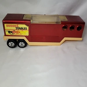 BUDDY L STABLES Vintage 1980 Horse Trailer- Pressed Steel - Picture 1 of 12