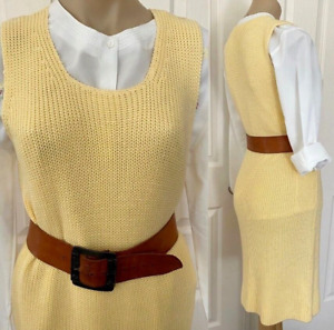 APART Vintage 80s Knit Tank Tube Dress (MIL Collection) SzM m/i Hong Kong Yellow