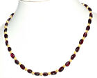 925 Fine Silve Pearl-Garnet Gemstone 4-7 Mm Beads 18" Strand Necklace Red-52