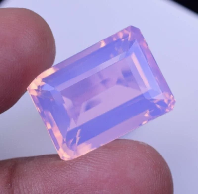 Natural Purple-Pink Welo Opal 68.20 Ct Certified Emerald Unheated Loose Gemstone - Image 1 of 4
