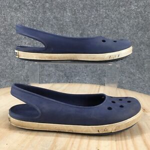 Crocs Shoes Womens 7 Airy Casual Slip On Slingback Flats Blue Rubber Closed Toe