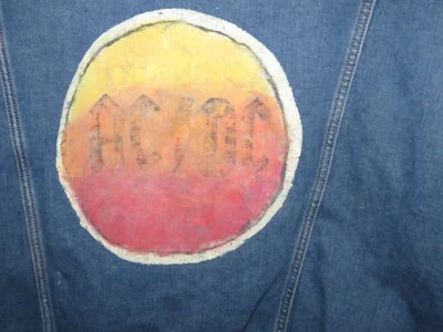 Chaqueta Jean Terra Sky 1X 16W-18W Mujer Azul Denim Trucker AC/DC Fan Pintado Foto 1 de 4