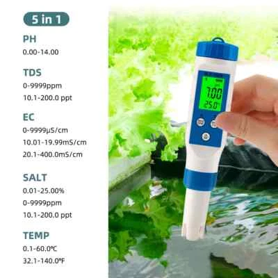 Seawater Salinity Meter Salt Tester Monitor 0.1-200ppt Aquaculture ATC - Image 1 of 4