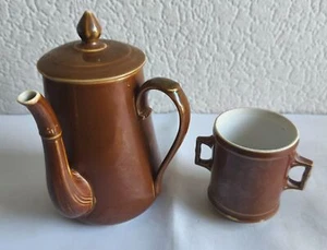 Cafetera y colador de porcelana Albert Pillivutt & Fils - Imagen 1 de 12