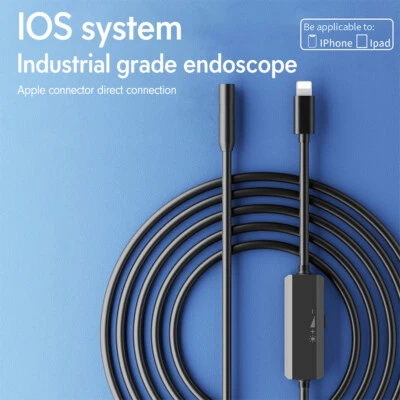 For iPhone iOS Borescope Endoscope Snake Inspection Camera Waterprof Plug & Play - image 1 of 4