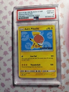2017 PSA 8 Pokemon SM114 BLACK STAR ASH'S PIKACHU PROMO- I CHOOSE YOU ! - Bild 1 von 5