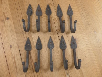 10 ganchos de montaje en pared forjados a mano para pistola de almacenamiento estante ganchos para abrigo sombrero hoja de entrada Foto 1 de 4