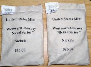 $25 Westward Journey Bison 2005 Nickel Bags - Sealed - (P) Philly & (D) Denver - Picture 1 of 2