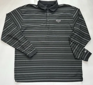 NIKE Dri-Fit Langarm Golf 1/4 Kragen Shirt Herren Größe L Streifen schwarz/weiß - Bild 1 von 5