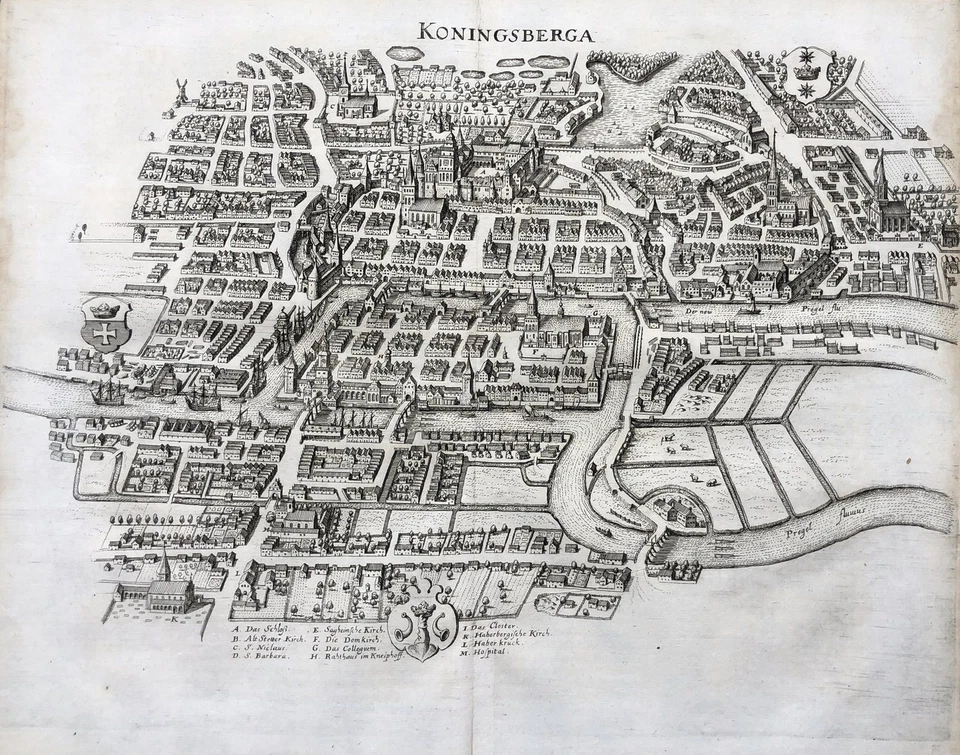 Kaliningrad Königsberg Russie Gravure Cuivre Merian 1650 - Photo 1/1