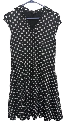 Mini Vestido Guess Para Mujer Pequeño Negro Blanco Cuello Lunares Hada Grunge Foto 1 de 4
