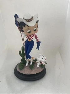 Betty Boop King Features statuina da collezione cowgirl rodeo western pudgy - Foto 1 di 9