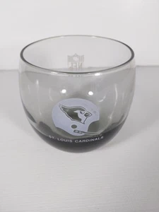 NFL St. Louis Cardinals Football Smoked Glass Tumbler Rocks Glass Vintage 1970’s - Picture 1 of 6