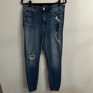 TORRID Sky High Skinny Women’s size 14R comfy stretch blue denim distressed - Picture 1 of 12