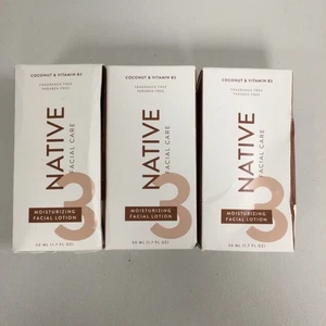 LOT OF 3 Native - Moisturizing Facial Lotion Coconut + Vitamin B3 - 1.7 Oz - Picture 1 of 4