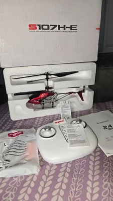 RED Syma Remote Control Helicopter, S107H-E Aircraft With Altitude RED - Image 1 of 4