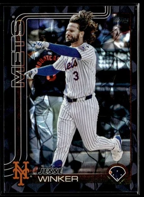 2025 Topps Black Crackle Foil Jesse Winker 02/10 New York Mets #629 - Image 1 of 2
