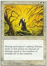Karma PL 4th/5th Edition MTG Magic the Gathering White English Card