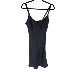 Hanro of Switzerland womens XS black intimate slip night dress silk lace trim - Picture 1 of 12
