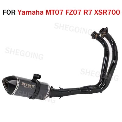 Sistema de escape completo de motocicleta para Yamaha MT07 FZ-07 XSR700 14-21 Foto 1 de 4