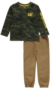 CAT Caterpillar 2-Piece Boys  Long Sleeve Shirt & Utility Pants Outfit Set SZ 7 - Picture 1 of 7