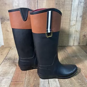 Tommy Hilfiger Viktoria Equestrian Style Rubber Tall Rain Boots Size 8 - Picture 1 of 12