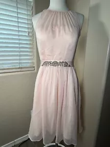 Nuevo sin etiquetas Vestido Adrianna Papell Para Mujer 6 PInk Sin Mangas Cuello Alto Doble Capa - Imagen 1 de 19