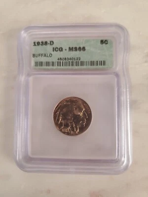 1938 D Buffalo nickel ICG MS 66 - Image 1 of 3
