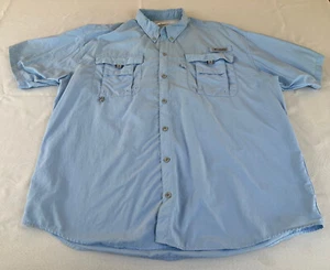 Columbia PFG Mens Shirt XL Blue Fishing Hiking Short Sleeve Button Vents - Picture 1 of 6