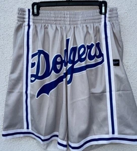 Mitchell & Ness Los Angeles Dodgers Big Face Shorts Grey Size Large NWT MSRP$70 - Picture 1 of 6
