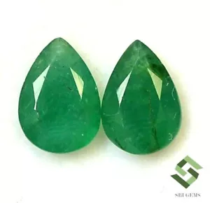 Par de corte de pera esmeralda natural de 8x6 mm 1,89 CTS piedras preciosas sueltas certificadas sin tratar - Imagen 1 de 6