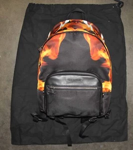 Neil Berrett Tiger Bolt & Flames Nylon & Leather Classic Backpack - Picture 1 of 3