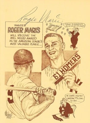 1962 Roger Maris Signed Baseball Writers Association 23rd Annual Program JSA - Image 1 of 4