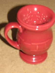 GREAT Longaberger pottery paprika Grandmug latte coffee tea cup /mug + strainer - Picture 1 of 1
