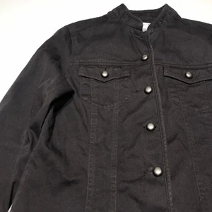 Geoffrey Beene Sport Jacket Womens Size 6 Button Down Faded Black Long Sleeve - Picture 1 of 12