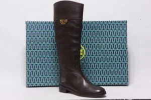 TORY BURCH JOANNA RIDING BROWN LEATHER BOOTS SHOES 6.5 $495 - Picture 1 of 1