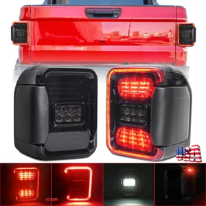 for Jeep Gladiator JT 2020-2023 2PCS Smoke LED Taillights Running Stop Lamps Kit - Picture 1 of 10